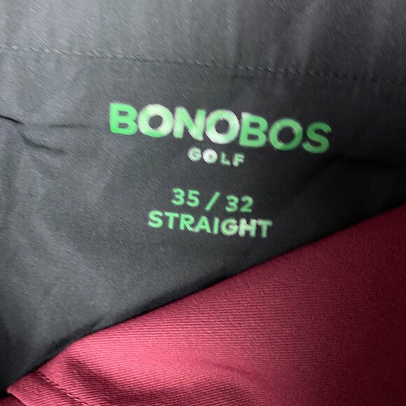 NWOT Bonobos Highland Tour Golf Pants Mens 35 x 32 Fit 36 x 31 Straight Burgundy - Picture 9 of 16